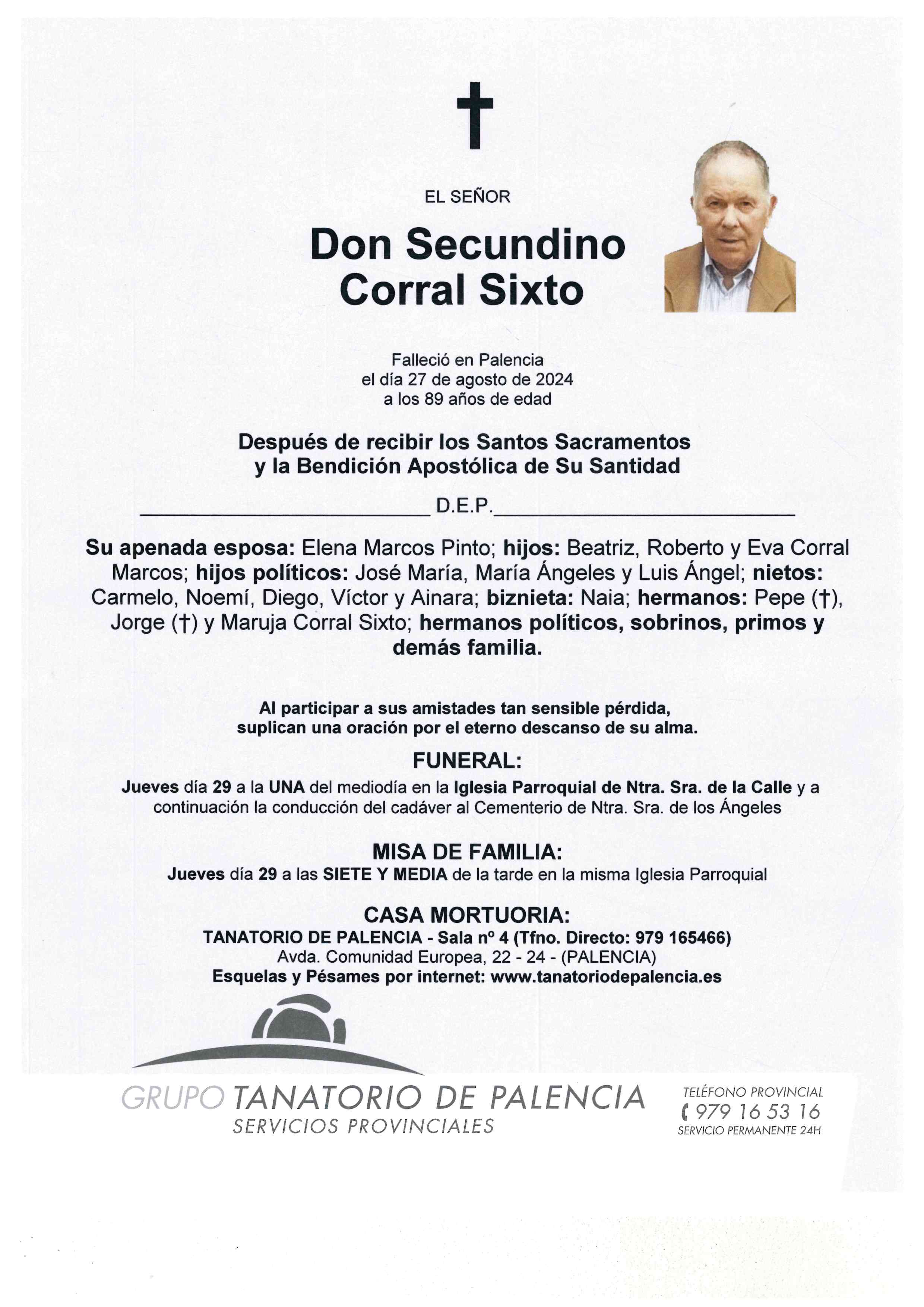 EL SEÑOR DON SECUNDINO CORRAL SIXTO